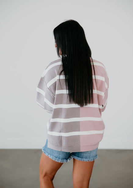 Lyra Striped Colorblock Pullover