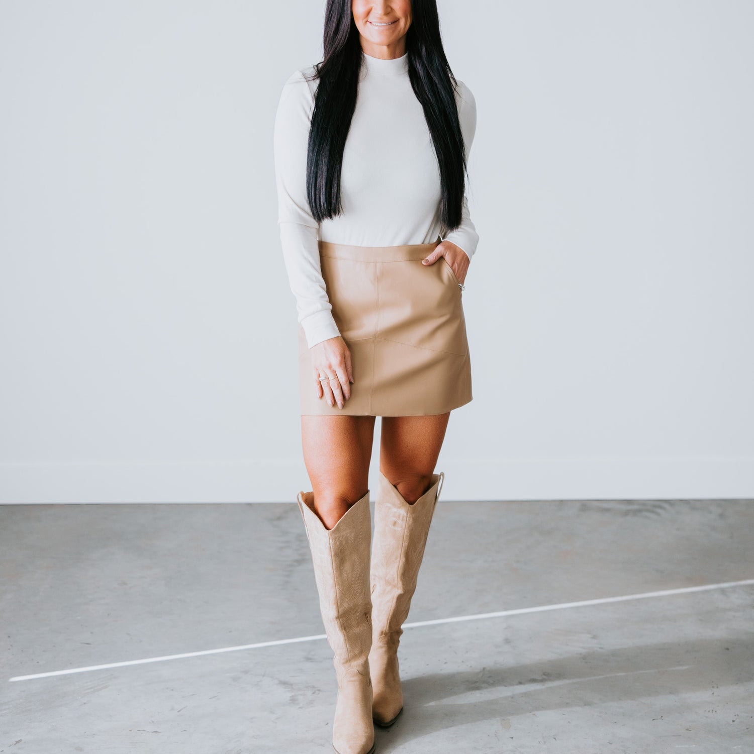 Wyatt Faux Leather Skirt