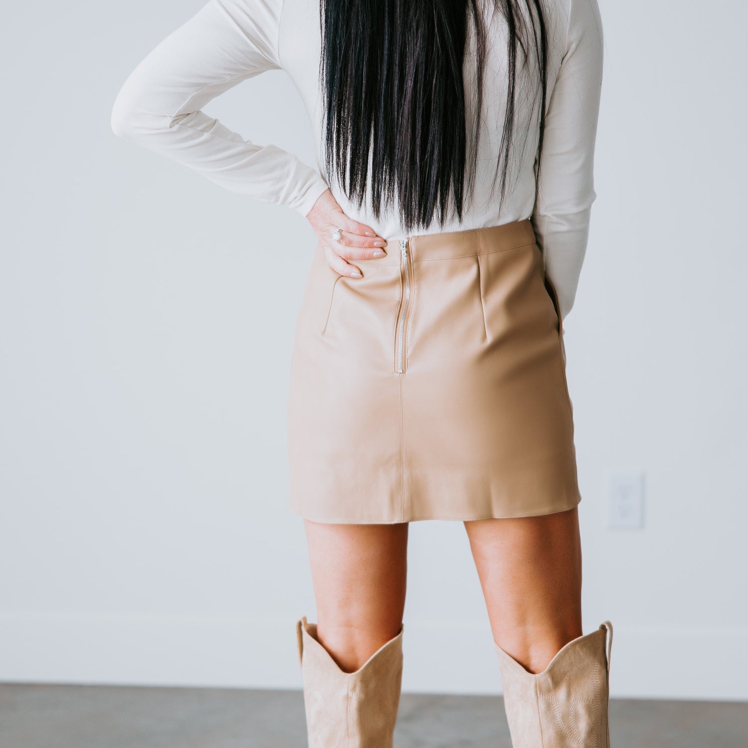 Wyatt Faux Leather Skirt