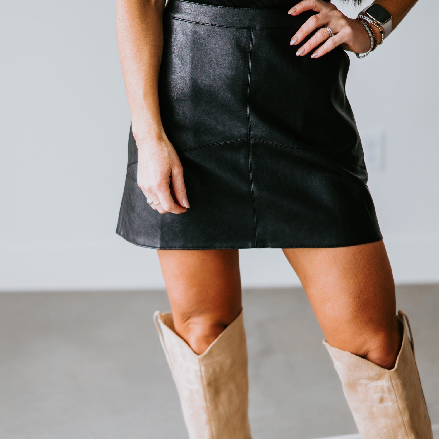 Wyatt Faux Leather Skirt