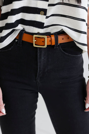 Leather Square Buckle Belt