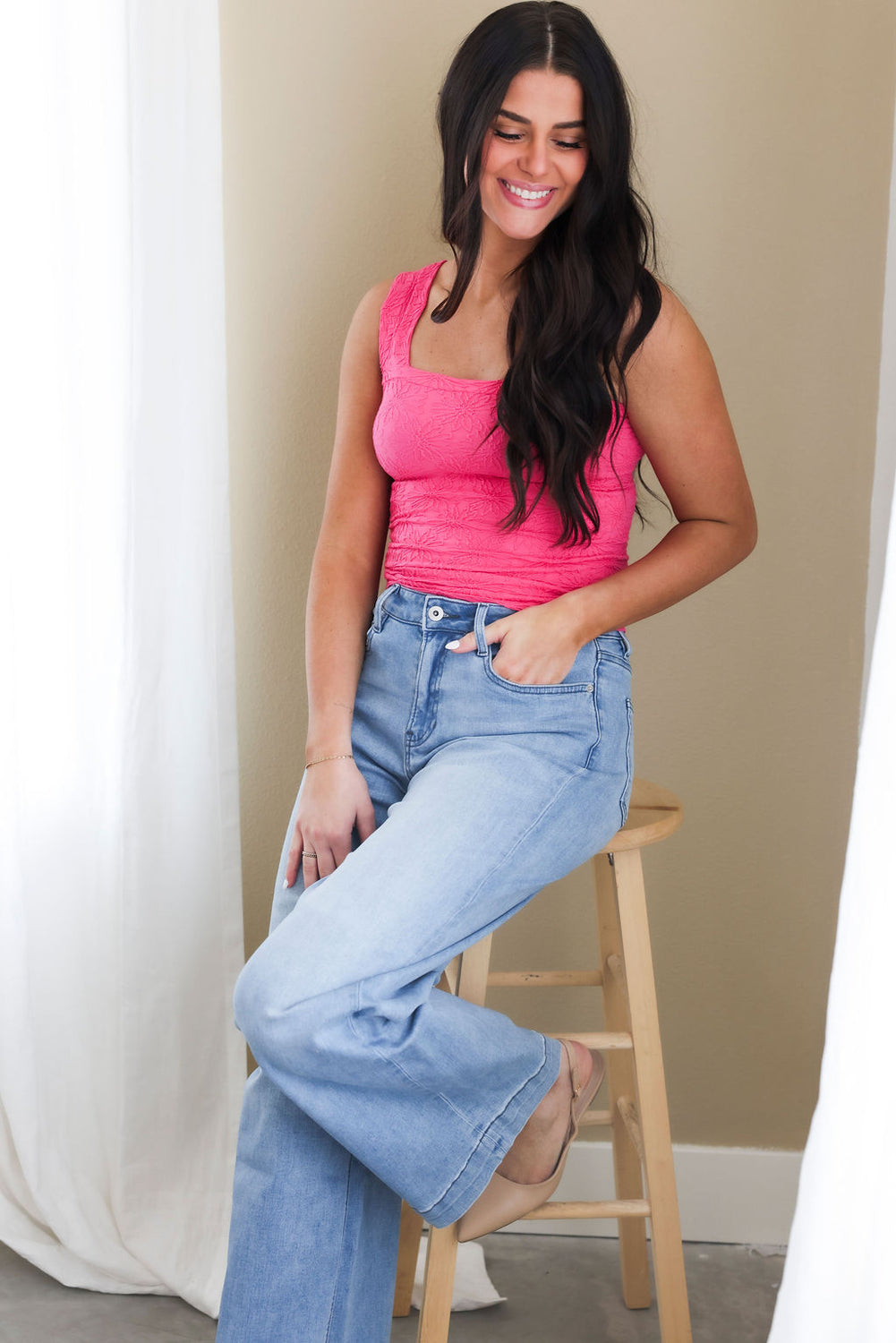 Tamla Floral Jacquard Tank