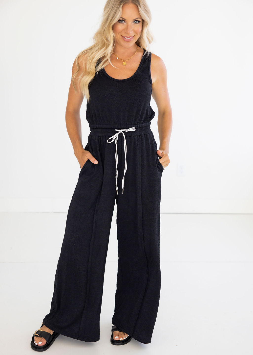 image of Tarin Textured Jumpsuit