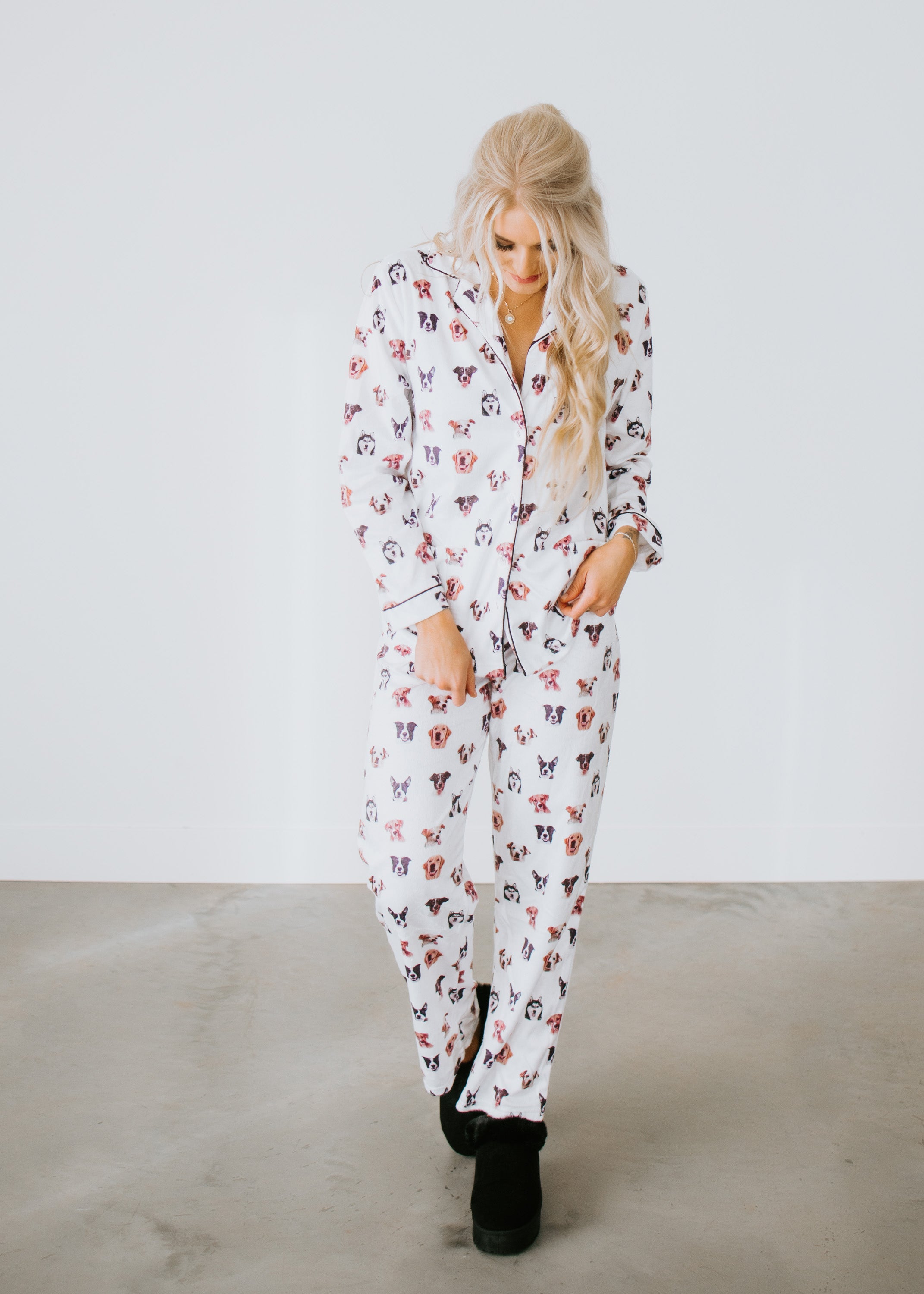 image of Dog Print Pajama Set