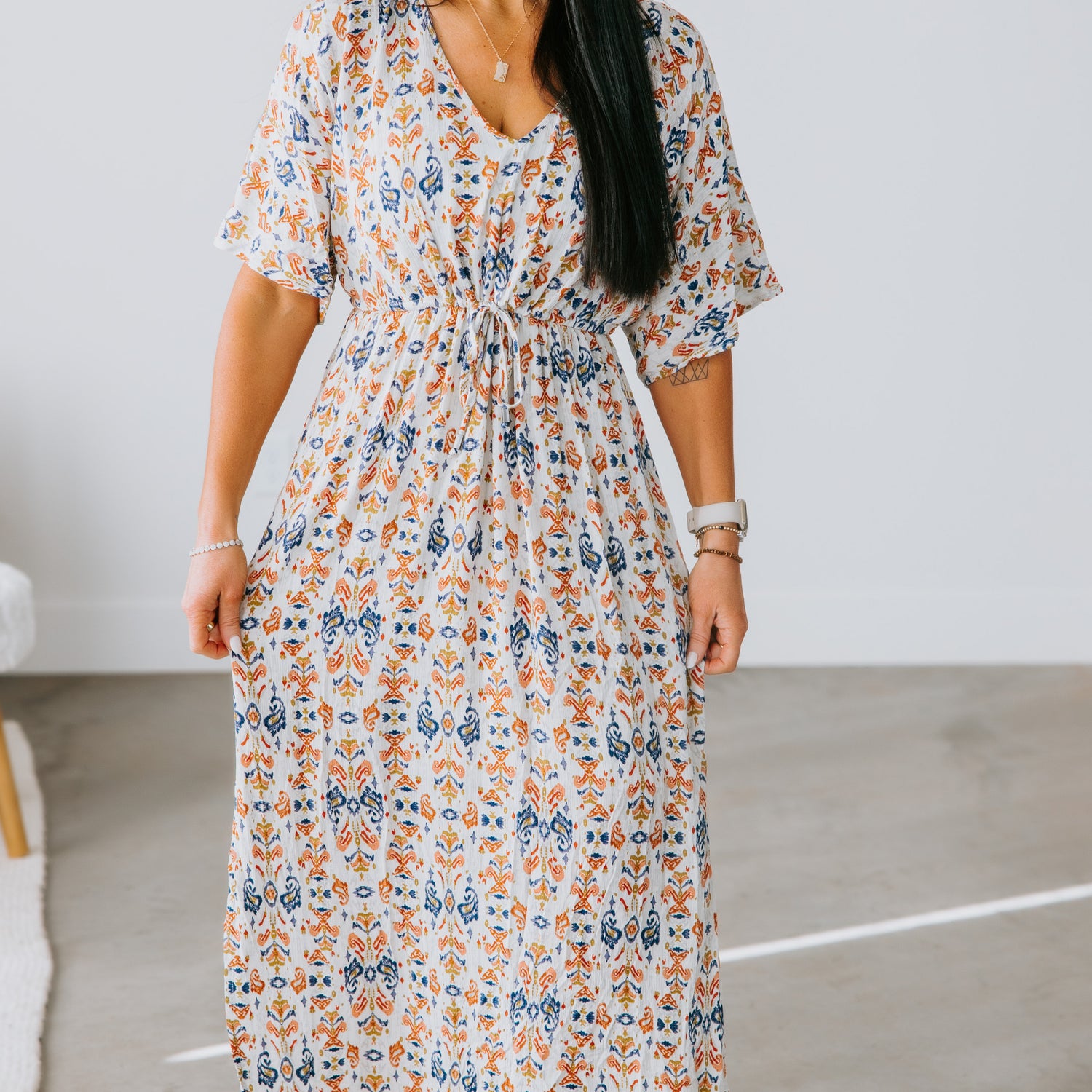 Round-Trip Smocked Maxi Dress