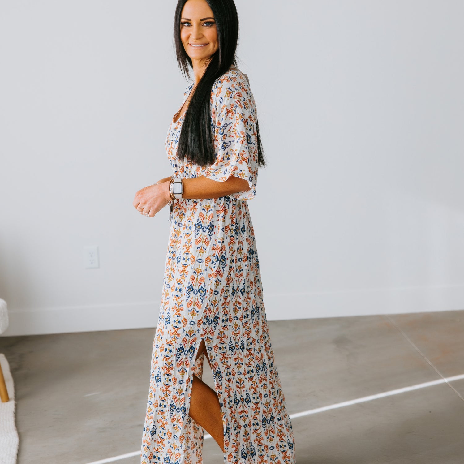 Round-Trip Smocked Maxi Dress