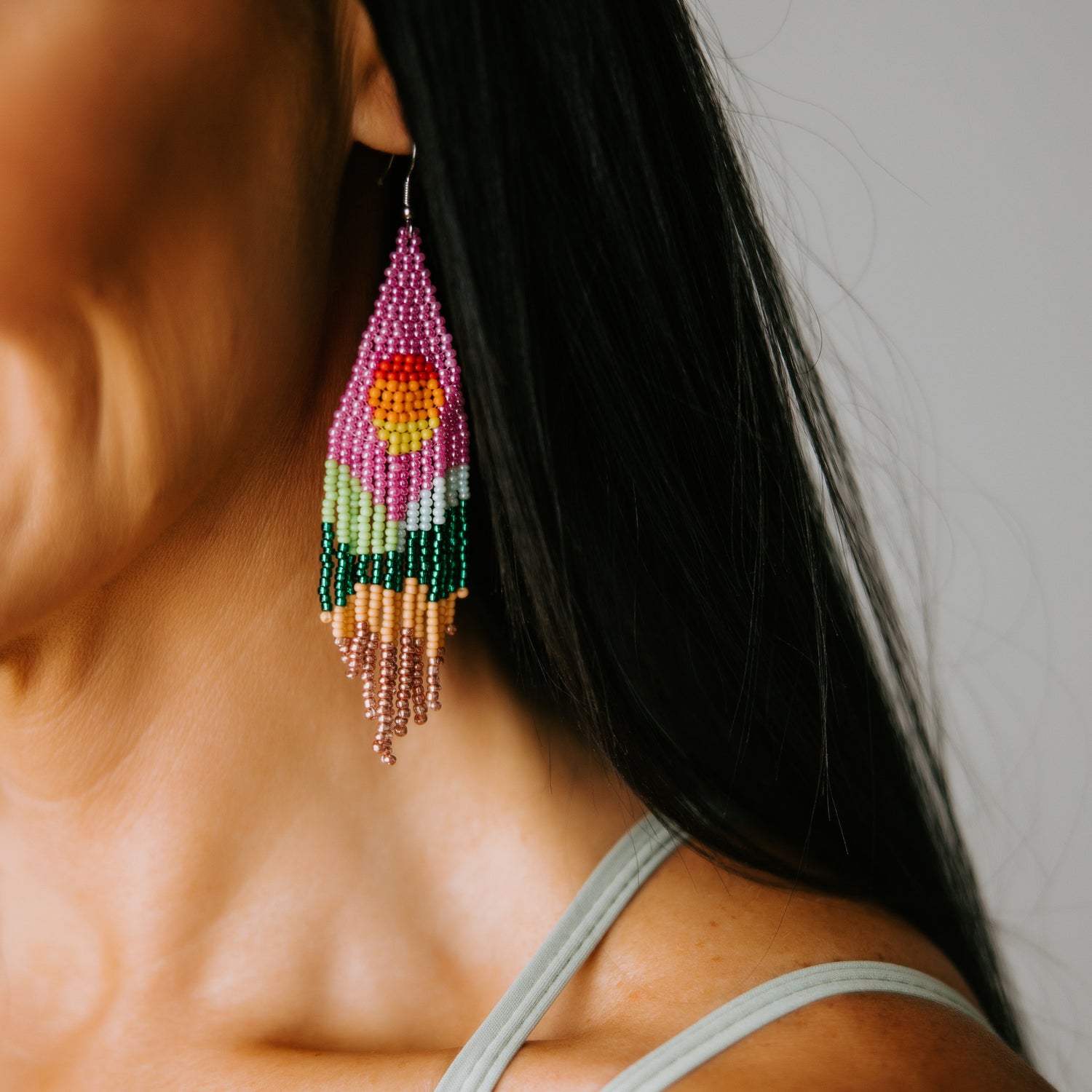 Sunshine Beaded Dangle Earrings