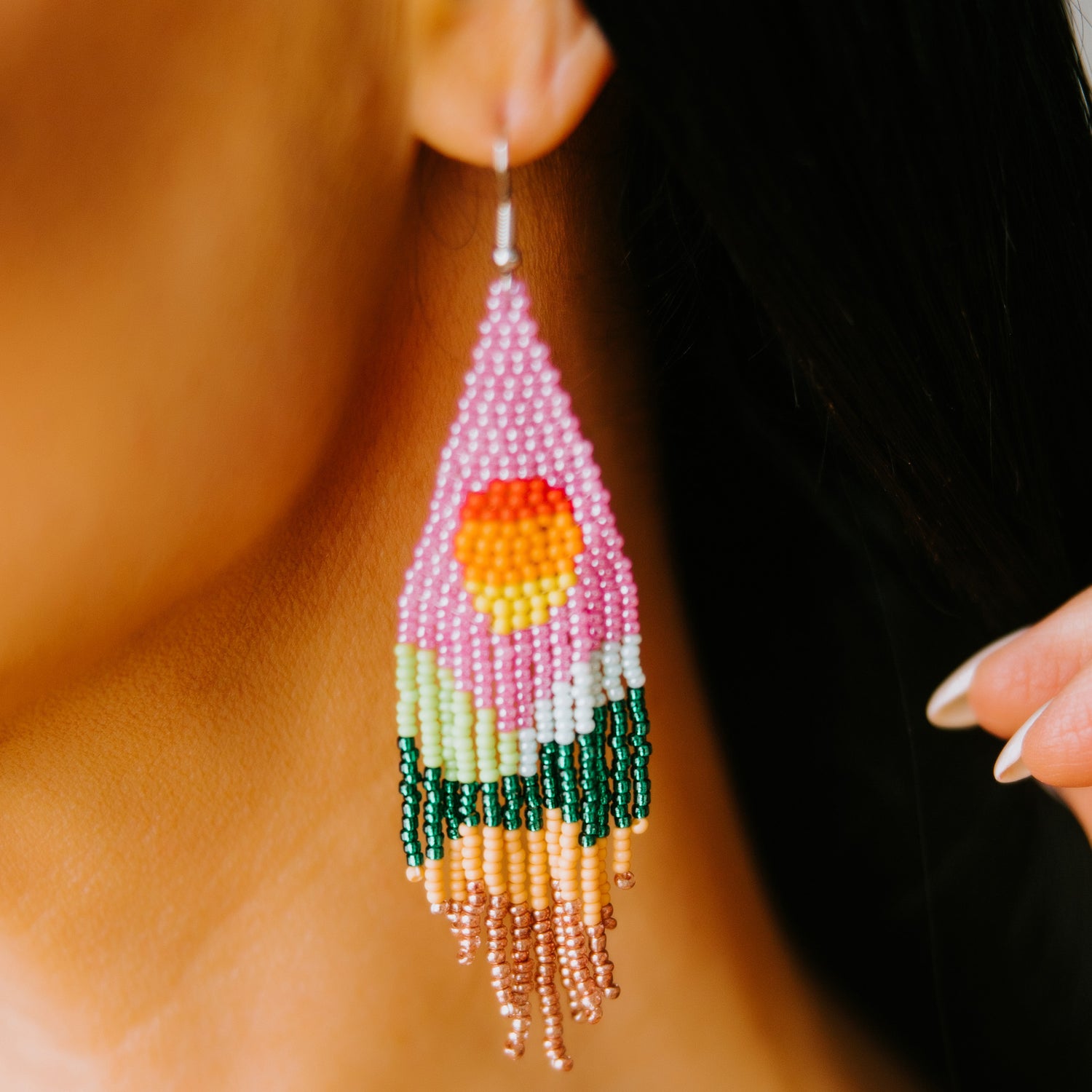 Sunshine Beaded Dangle Earrings