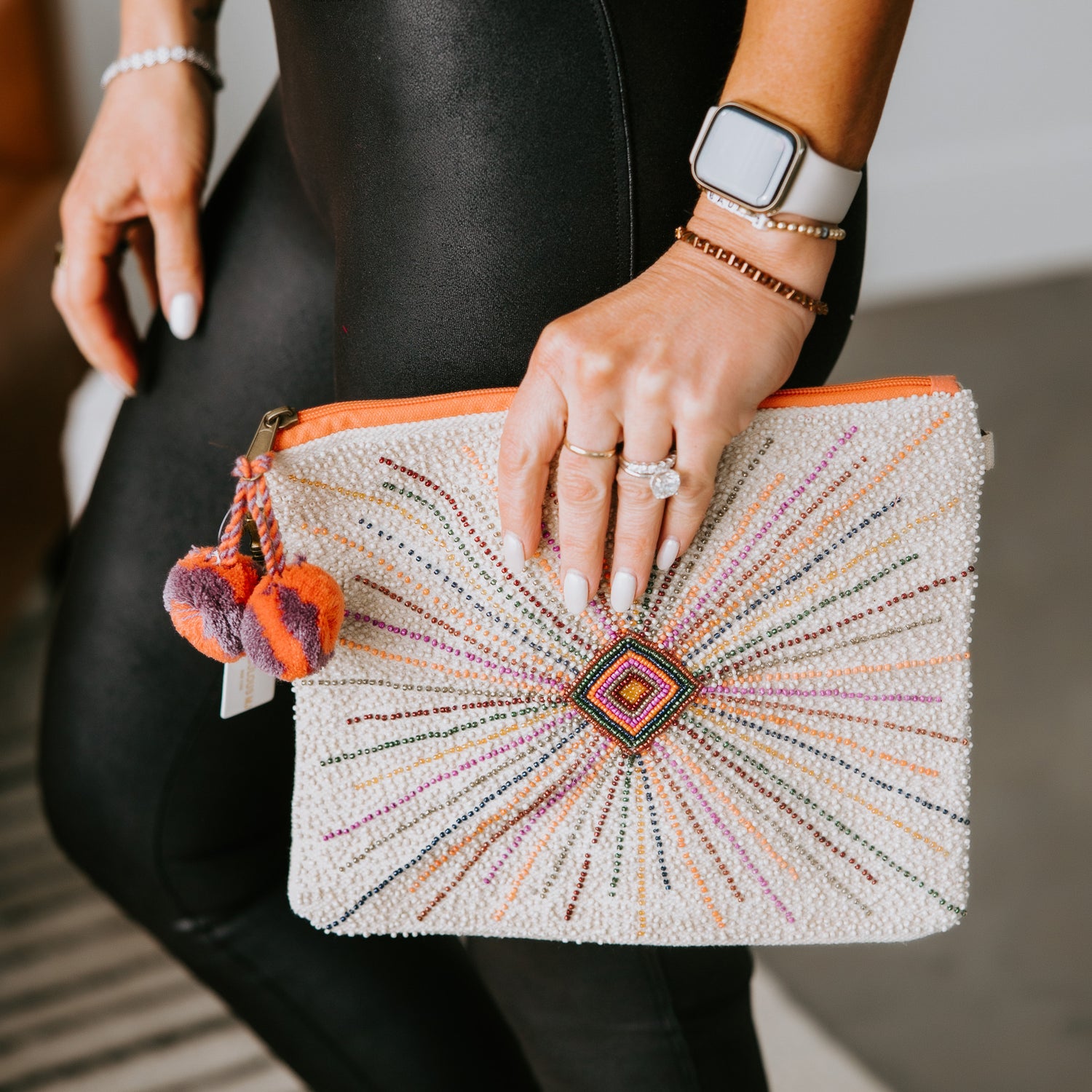 Sunbeam Seed Beaded Clutch