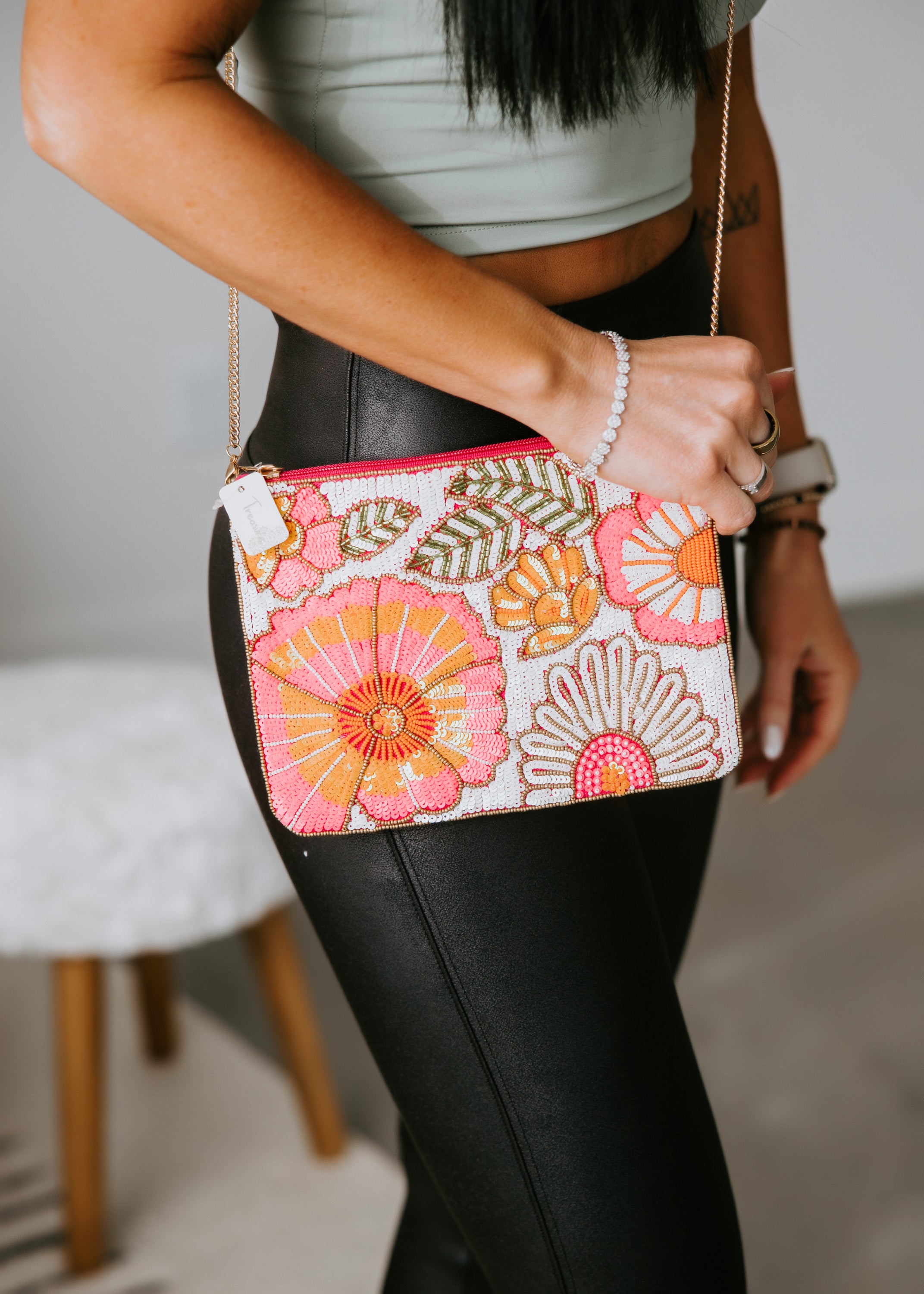 image of Blooming Beauty Beaded Floral Clutch