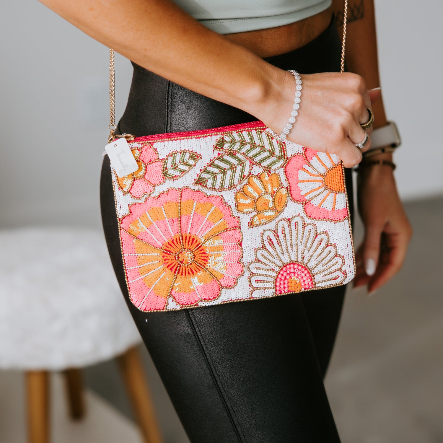 Blooming Beauty Beaded Floral Clutch