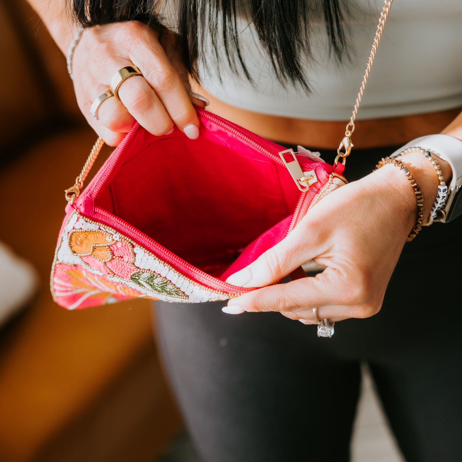 Blooming Beauty Beaded Floral Clutch