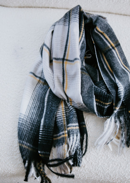 Oblong Brushed Plaid Scarf