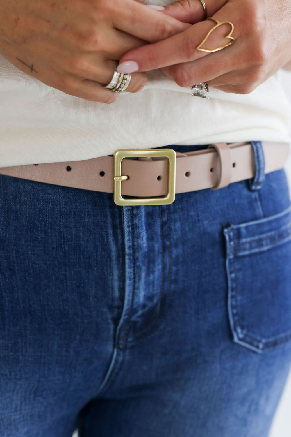 Leather Square Buckle Belt