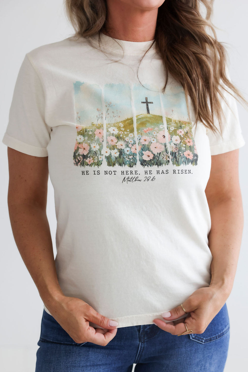 He Is Risen Wildflower Graphic Tee