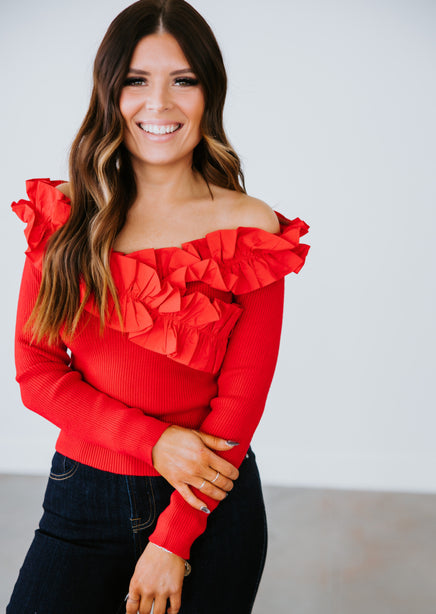 Rey Ruffled Shoulder Top