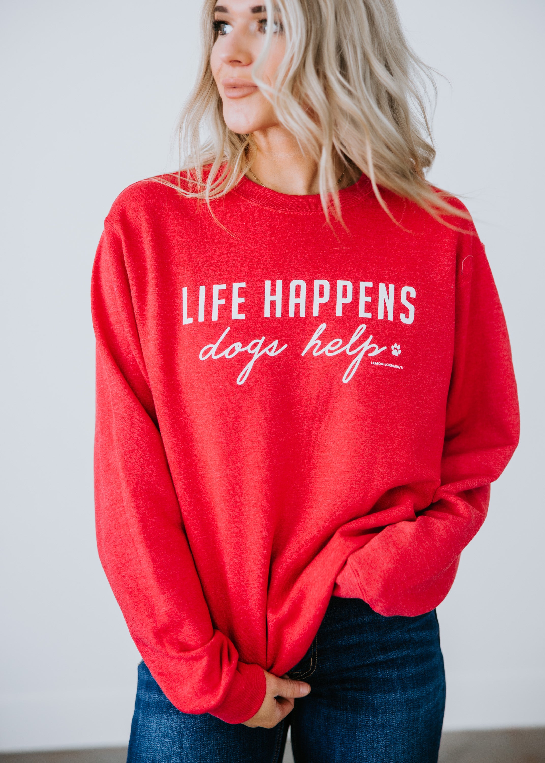 image of Curvy Life Happens Graphic Sweatshirt