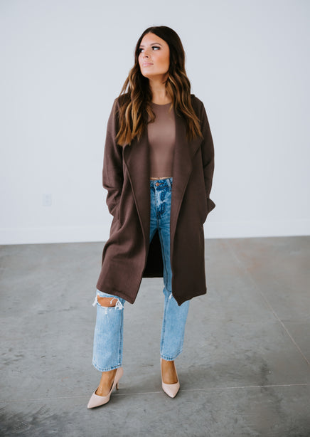 Emma Drape Front Coat