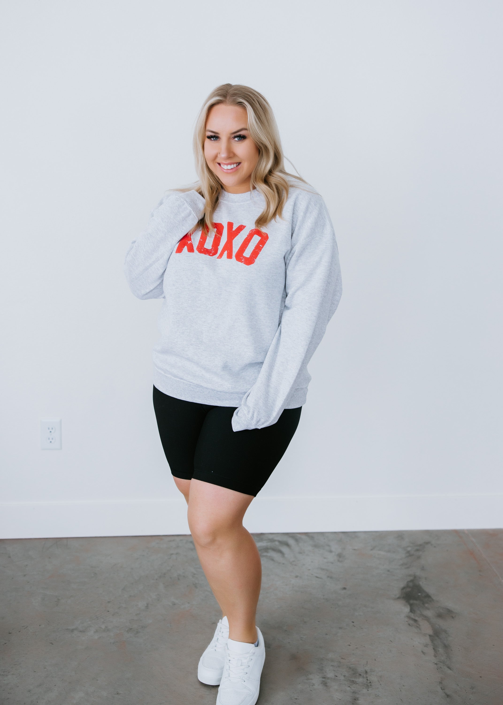 image of Curvy XOXO Graphic Sweatshirt