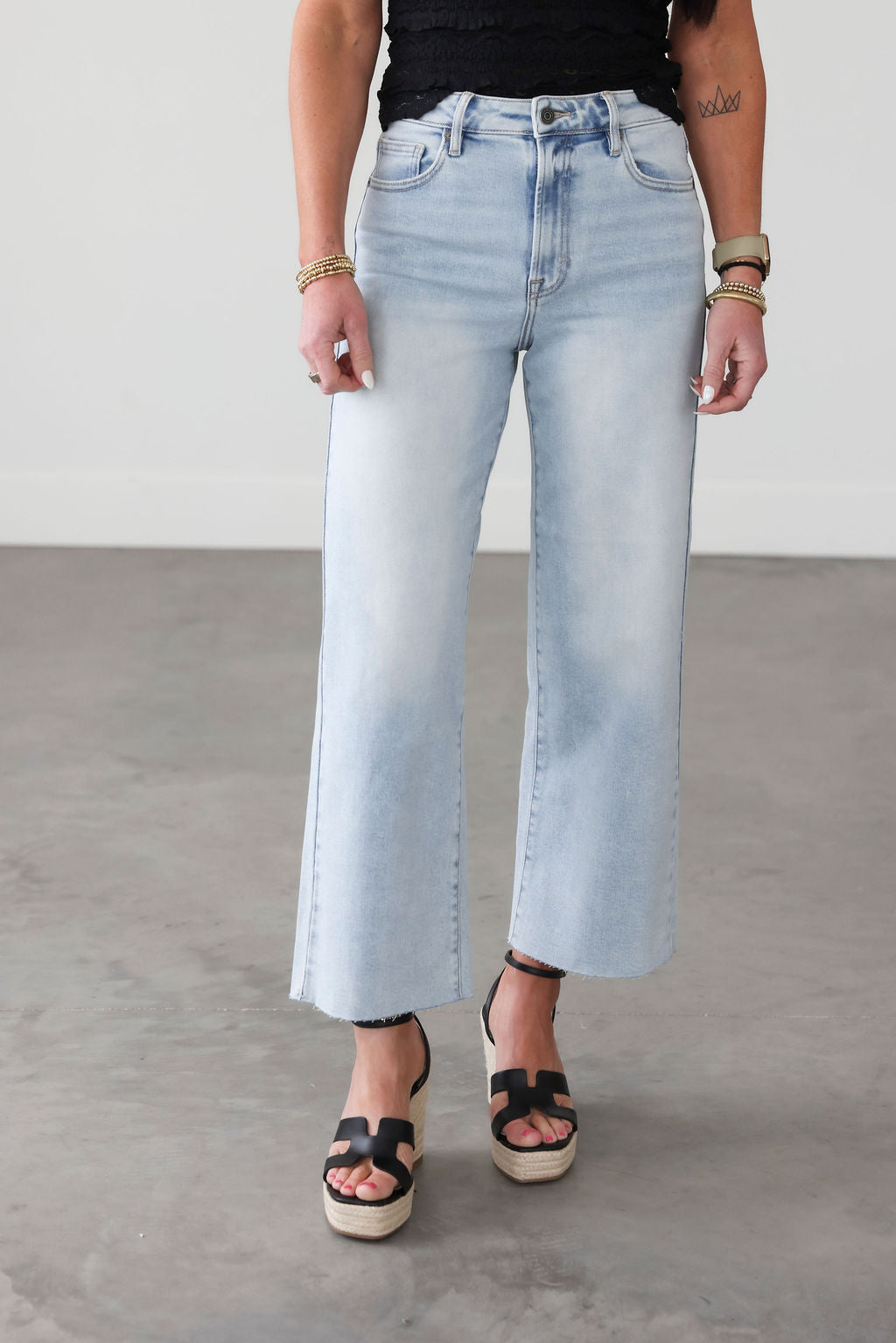 image of Sandie Hidden Wide Leg Jean
