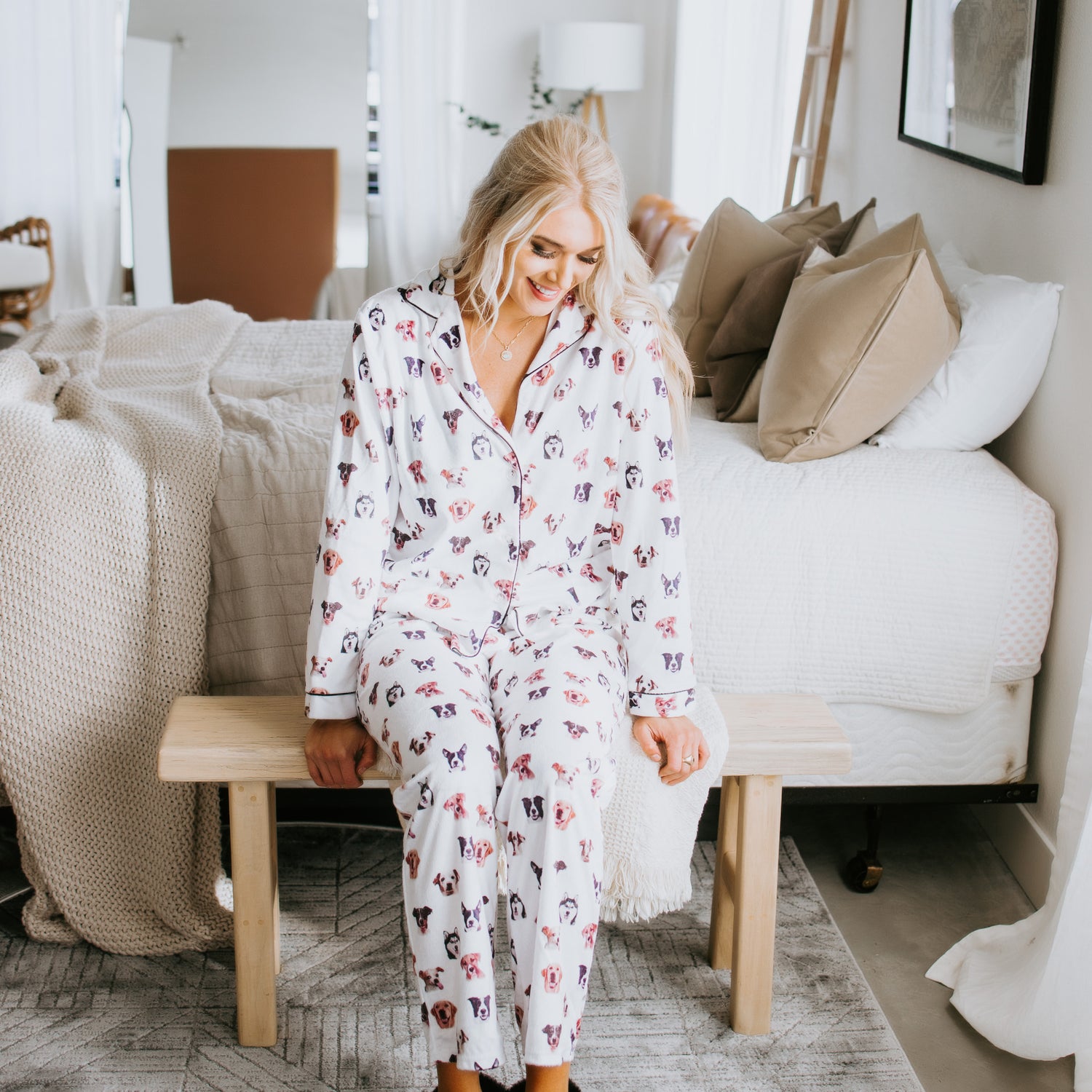 Dog Print Pajama Set