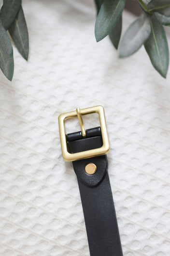 Leather Square Buckle Belt
