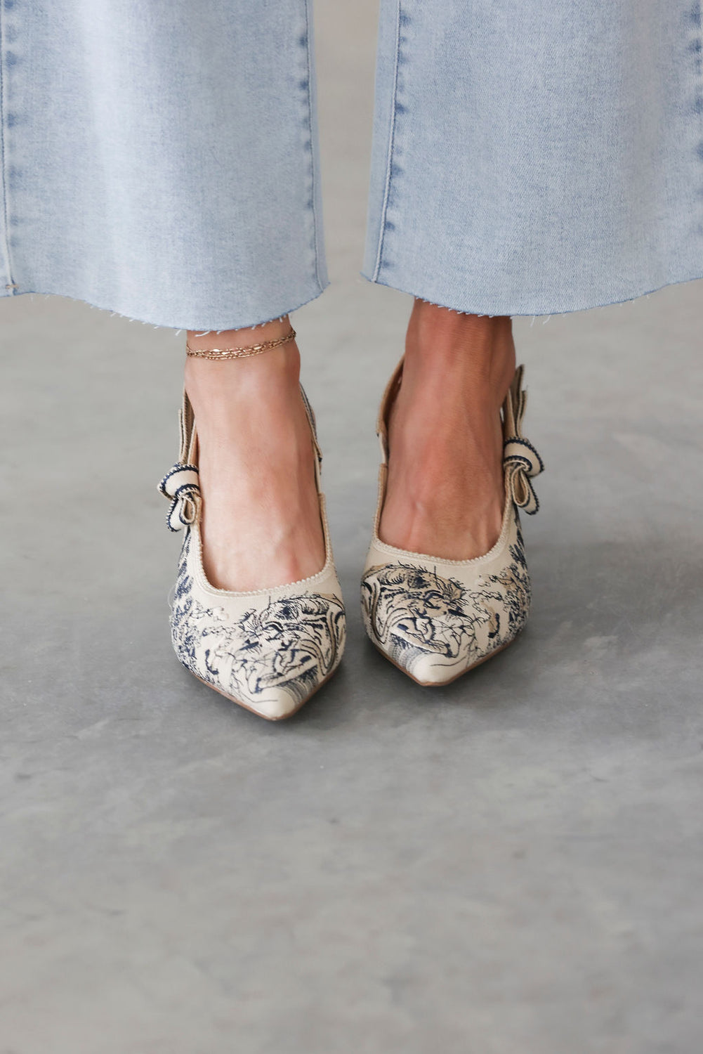 Solana Printed Slingback Heels