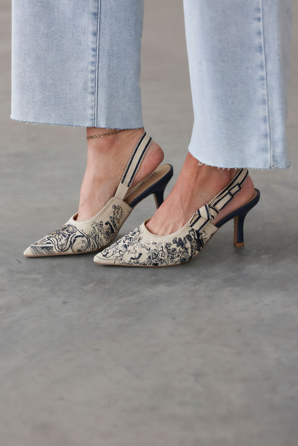 Solana Printed Slingback Heels