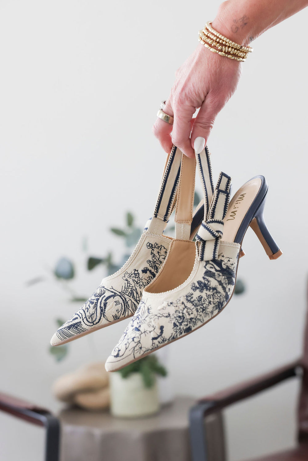 Solana Printed Slingback Heels