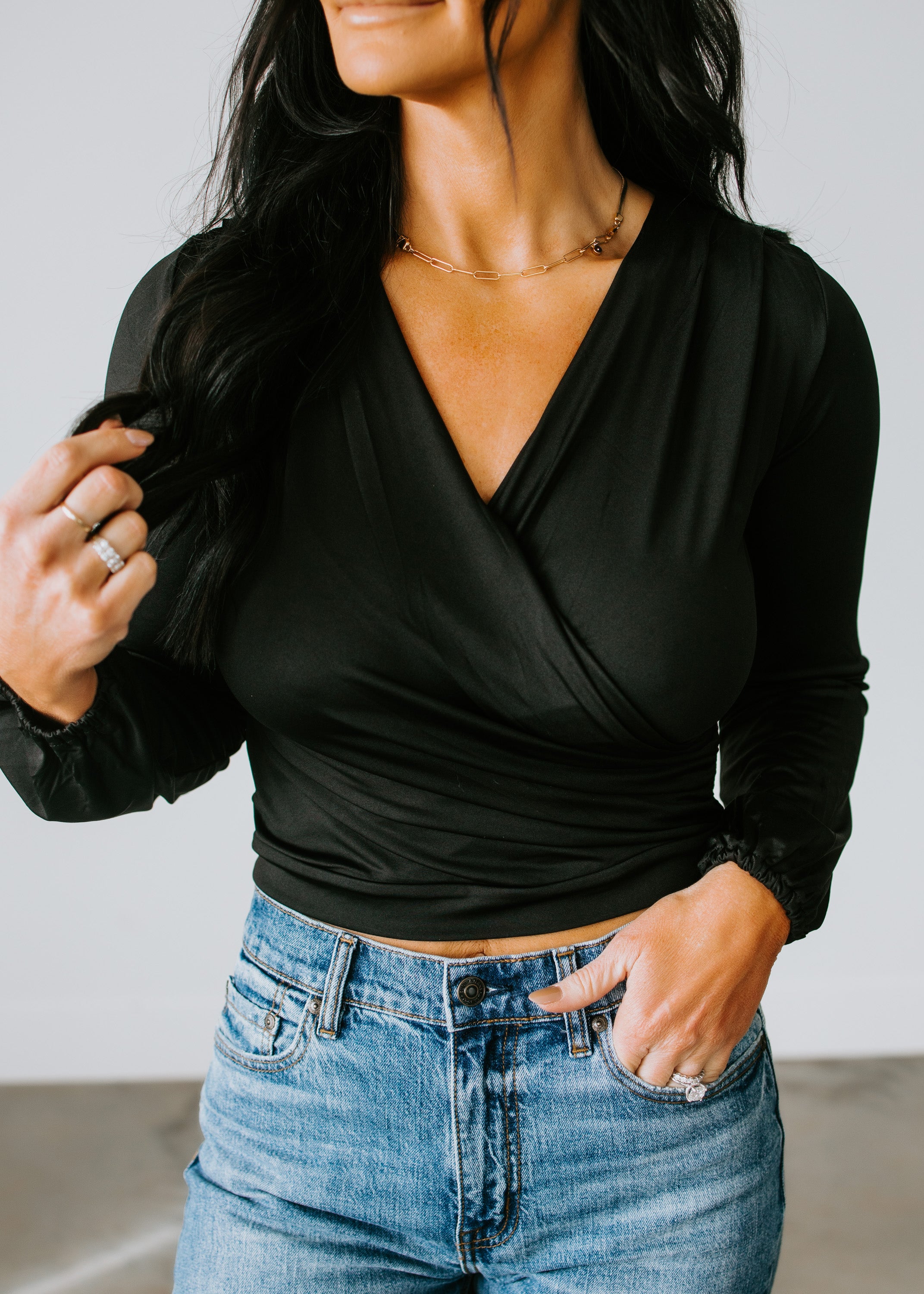 image of Danica Surplice Knit Top