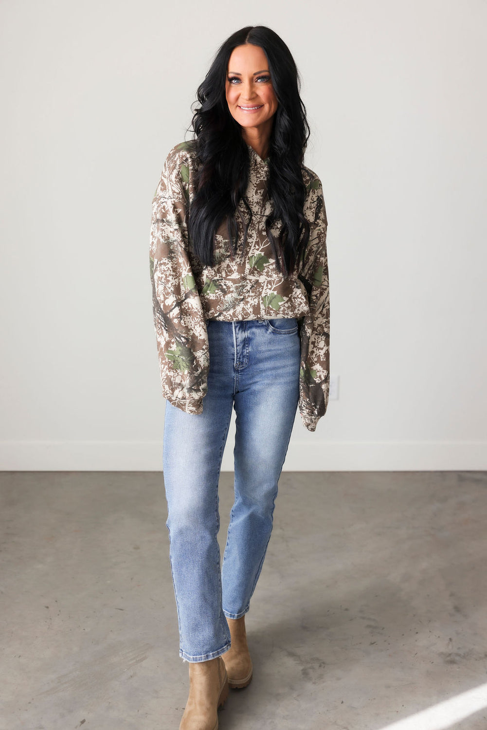 Mixed Sand Camo Hoodie by Lily & Lottie