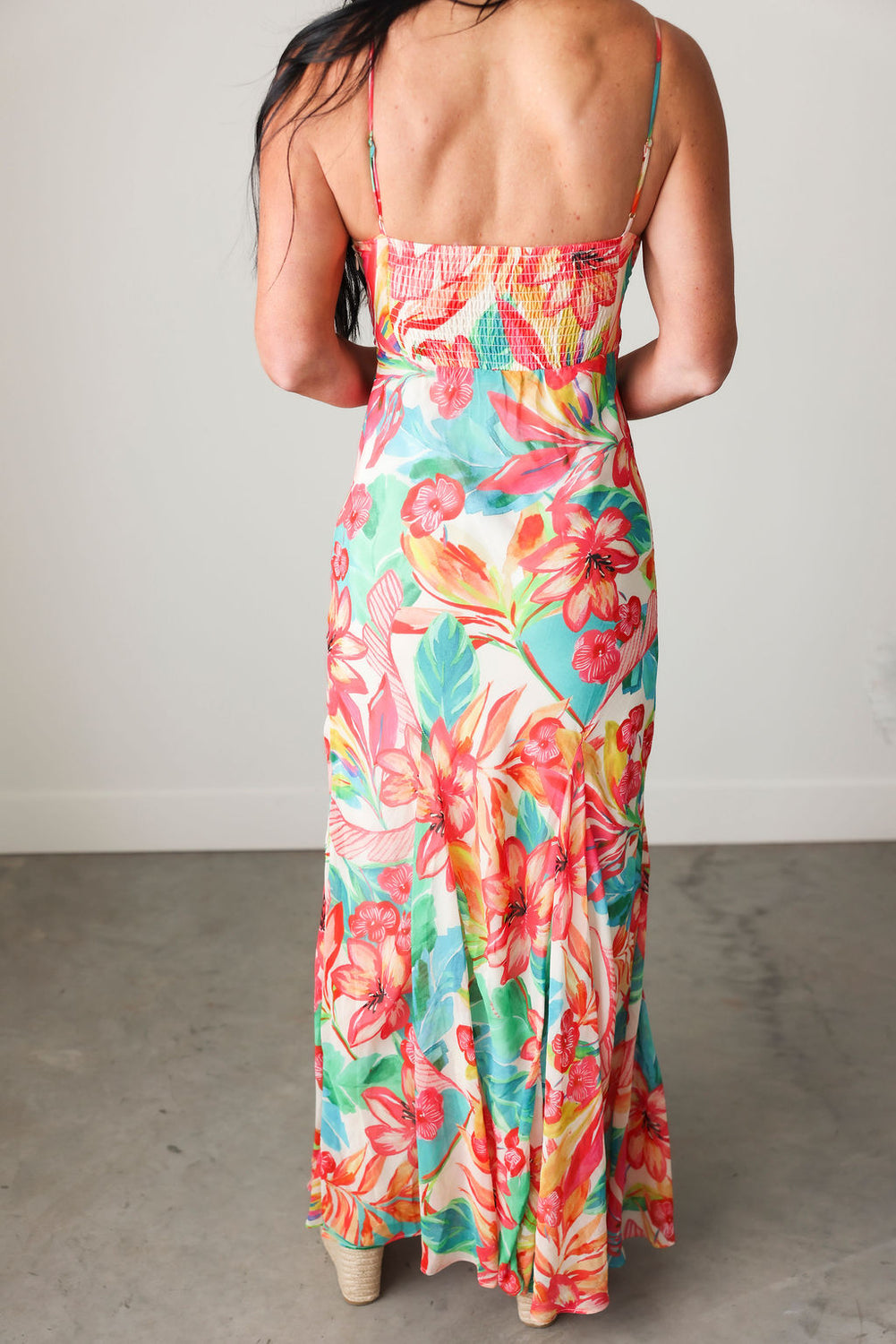 Sea of Hibiscus Floral Maxi Dress