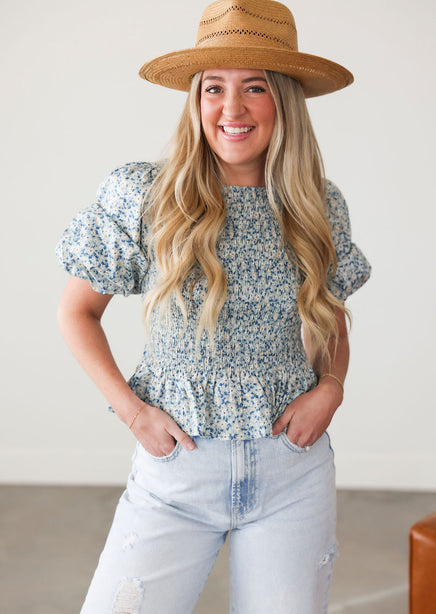 Morgen Smocked Top product view