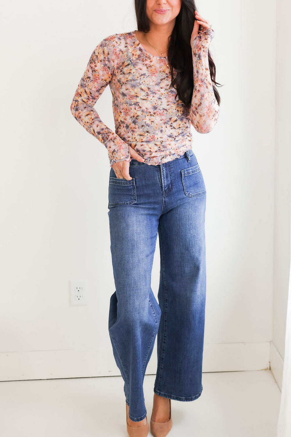 Rylie Floral Mesh Top