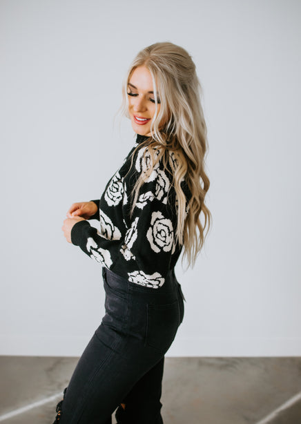 Gia Rose Print Sweater