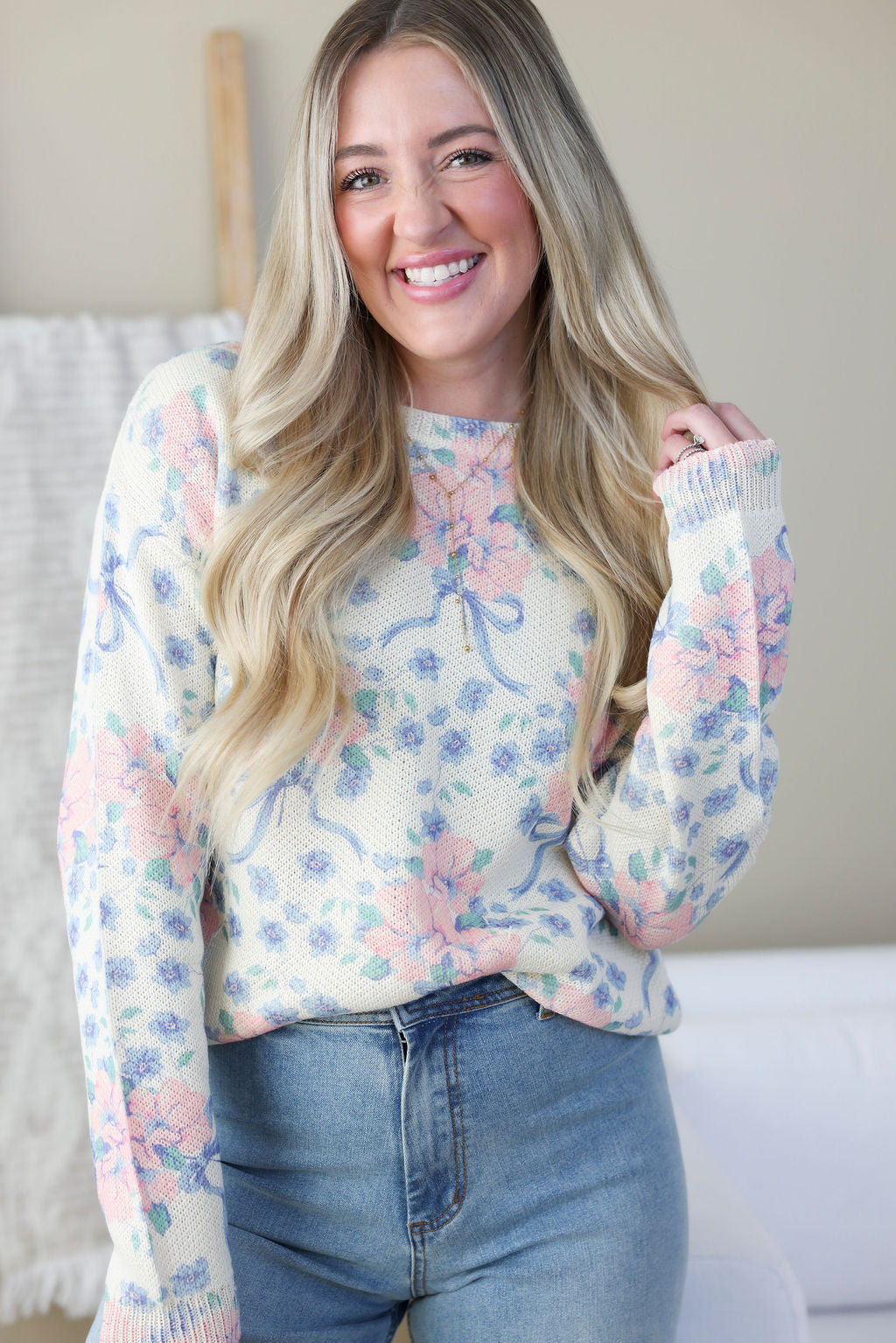 image of Sweet Blossom Knit Sweater