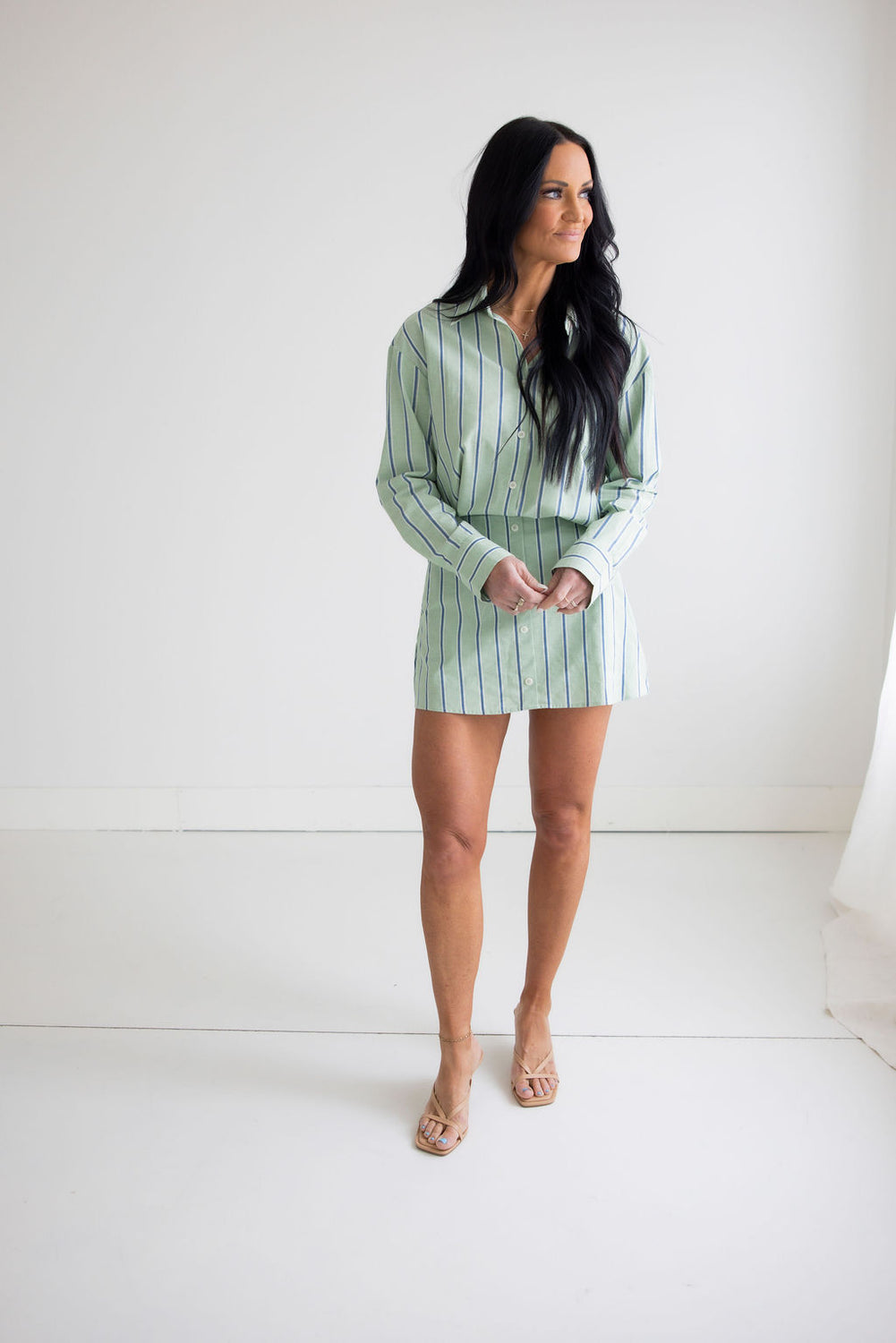 Liv Pinstripe Skirt Set