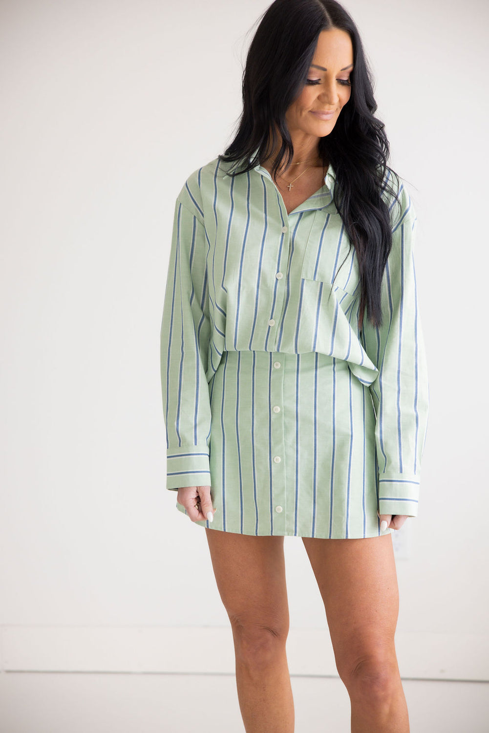 Liv Pinstripe Skirt Set