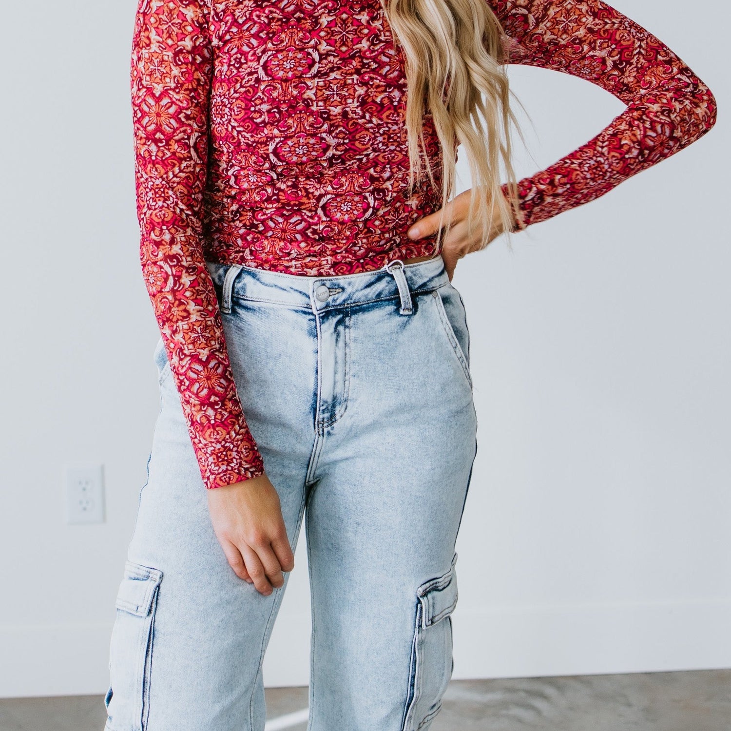 Cara Printed Long Sleeve Top