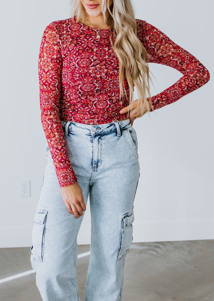 Cara Printed Long Sleeve Top