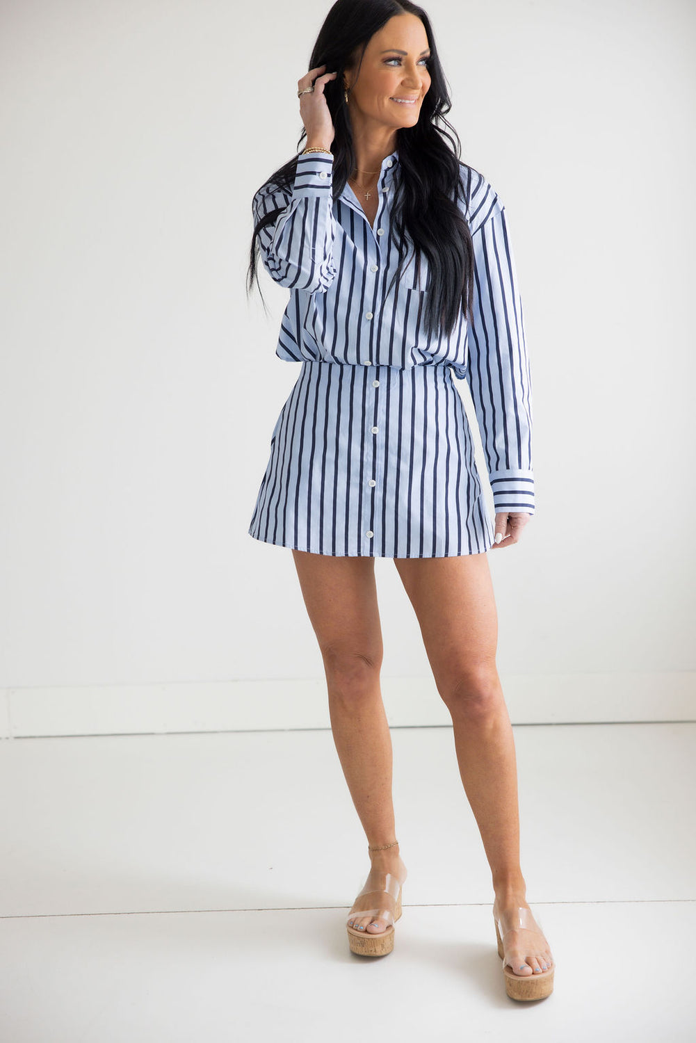 Liv Pinstripe Skirt Set