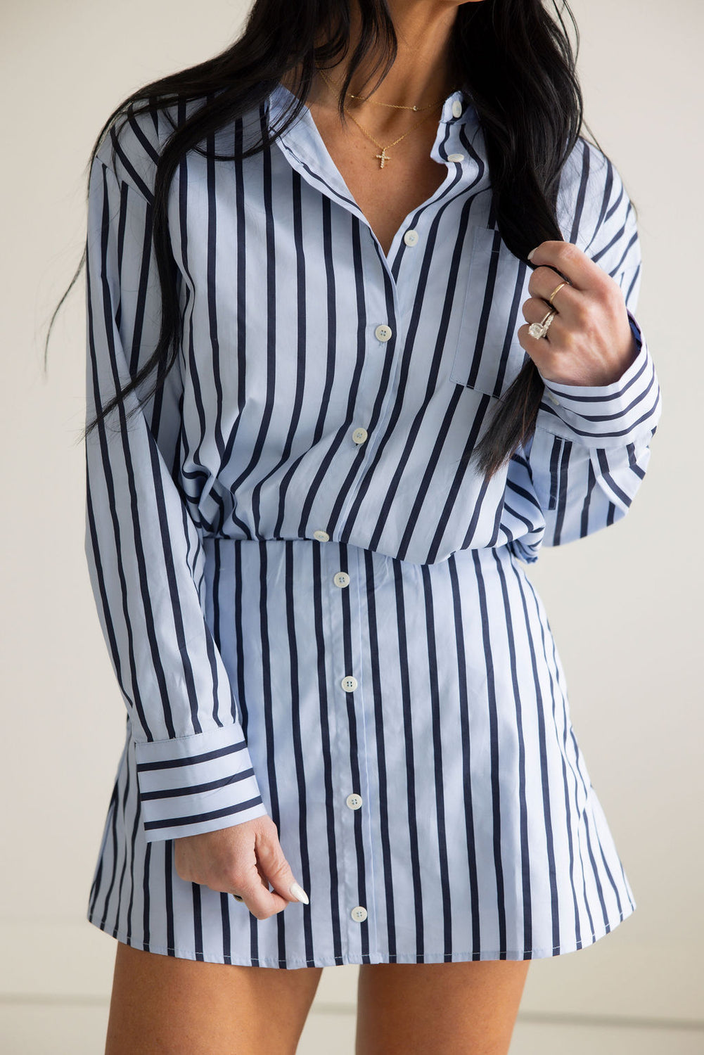 Liv Pinstripe Skirt Set