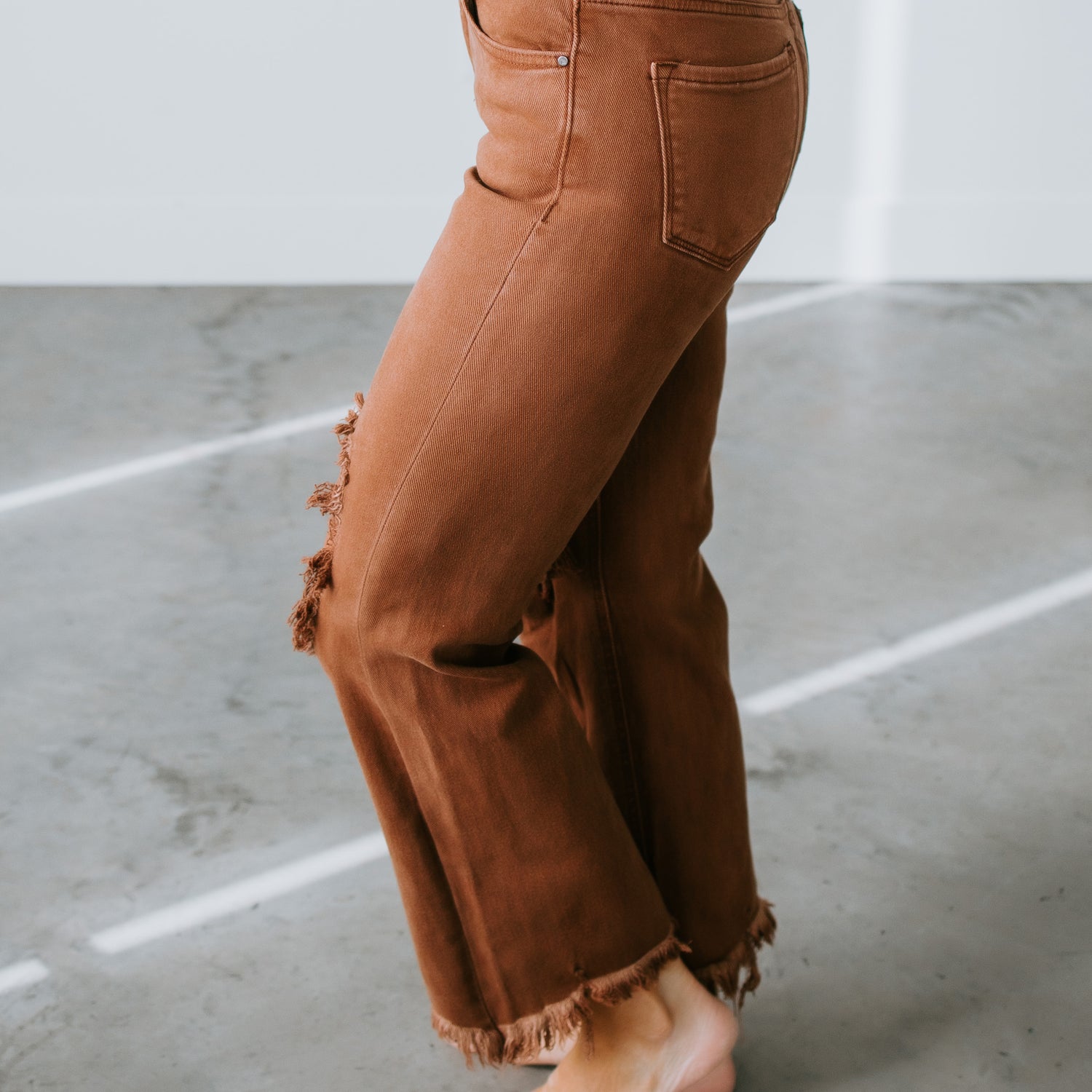 Randie Distressed Straight Pants