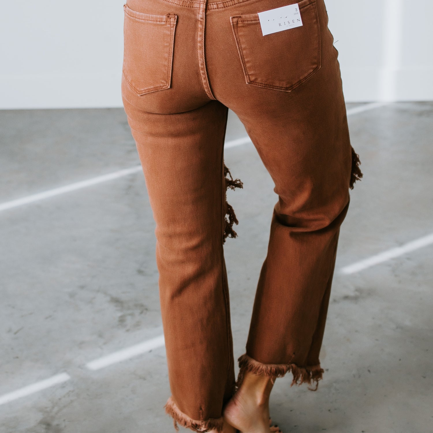 Randie Distressed Straight Pants