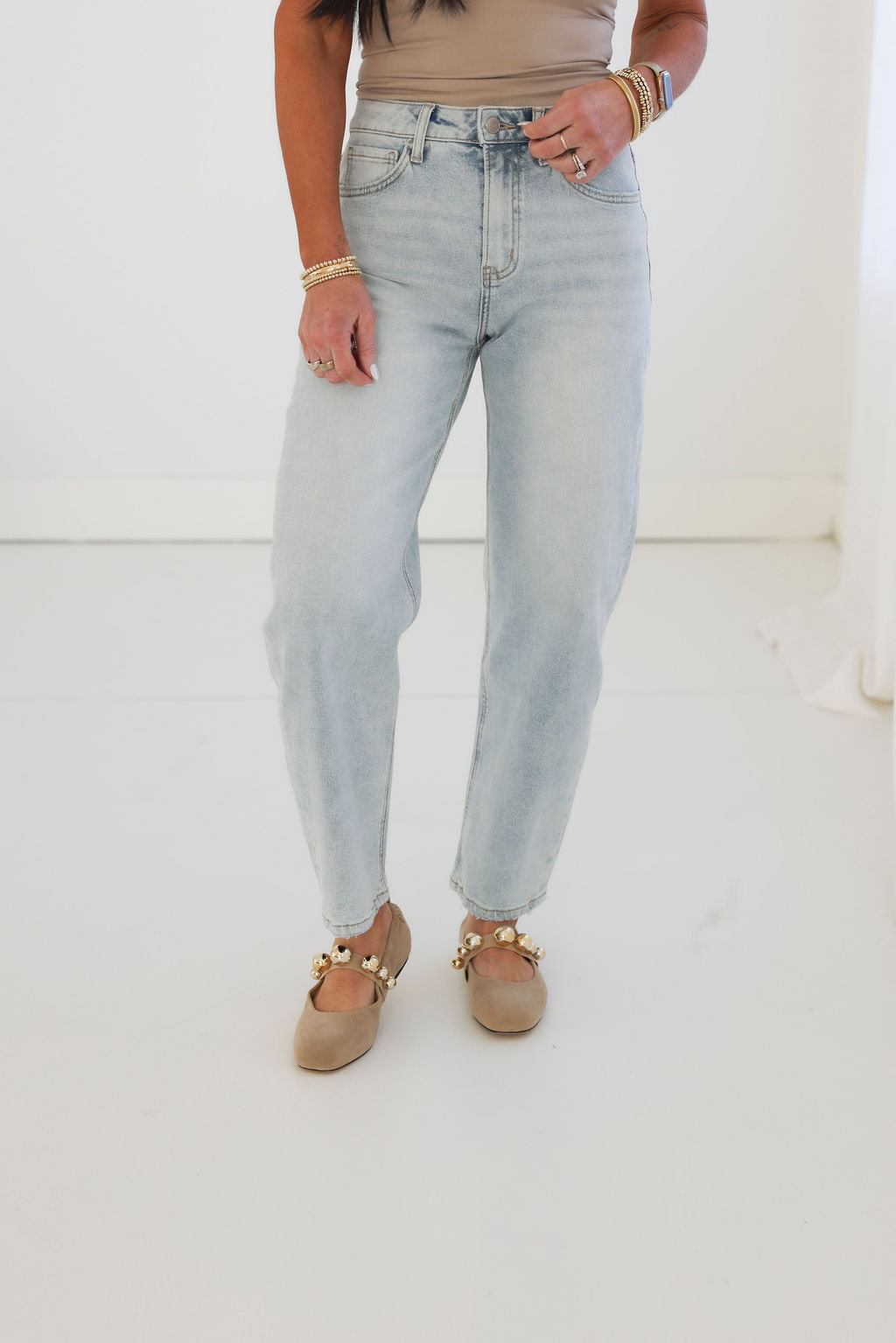 image of Ryah Lovervet Barrel Jean