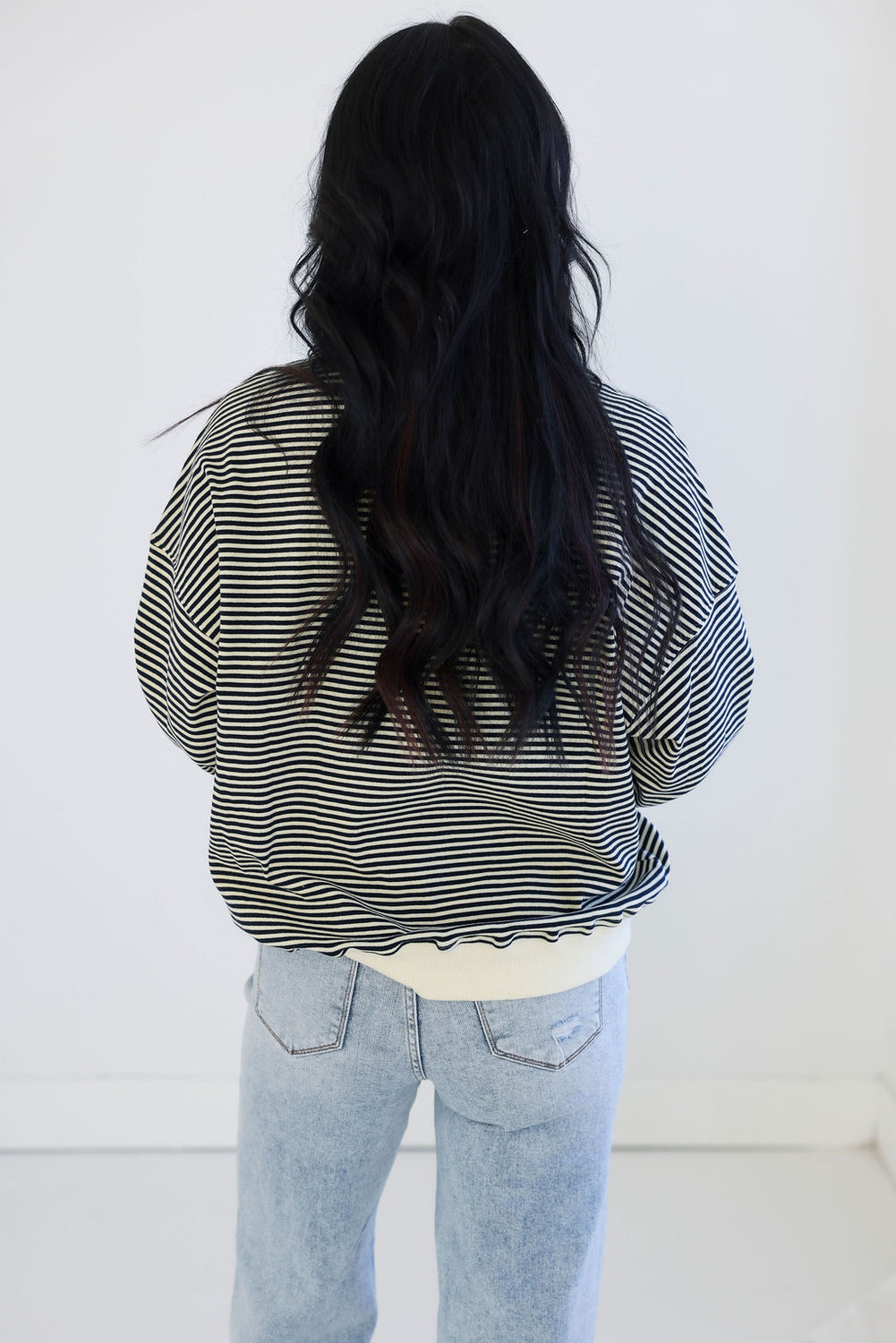 Linney Mock Neck Striped Top