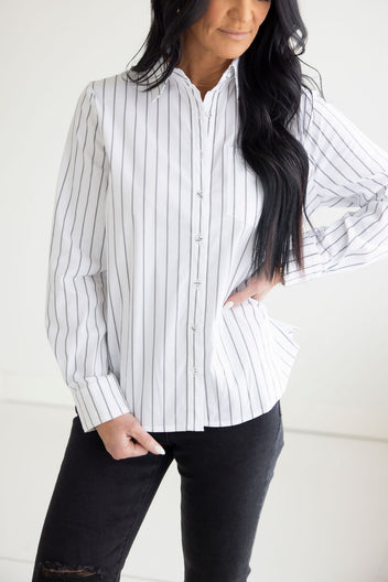 Winnie Striped Poplin Blouse