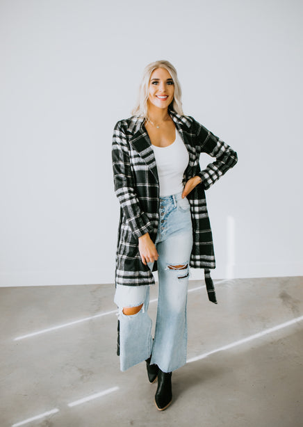 Lucas Belted Plaid Jacket