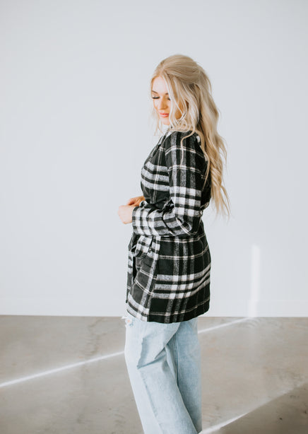 Lucas Belted Plaid Jacket