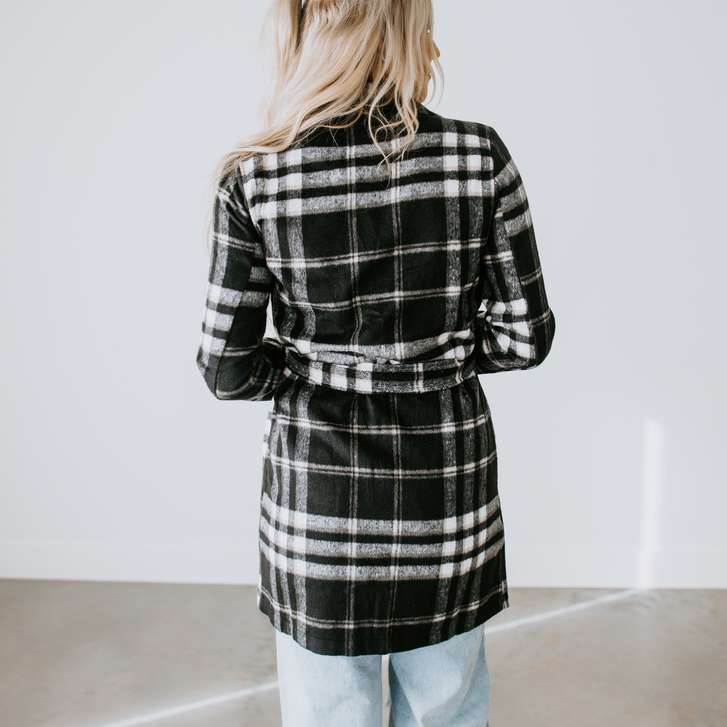 Lucas Belted Plaid Jacket